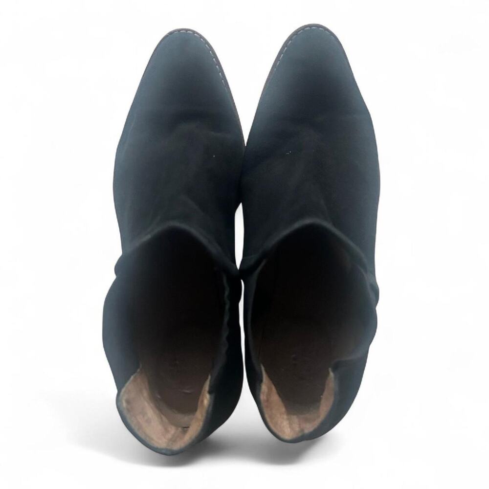 J Crew black suede‎ ankle boots size 8 2.5" heel GUC